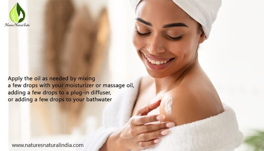 Apply the oil as needed by mixing a few drops